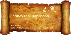 Leskovics Marianna névjegykártya