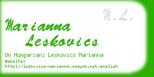 marianna leskovics business card